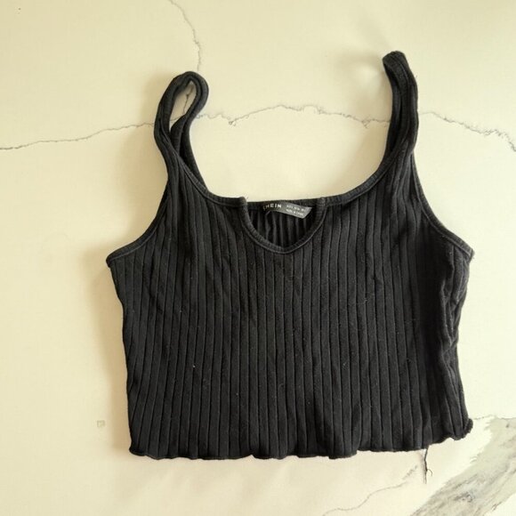SHEIN | Crop Top | Size Small | Black | Ribbed Cotton Blend | 2 for $10 Promo - Picture 1 of 5